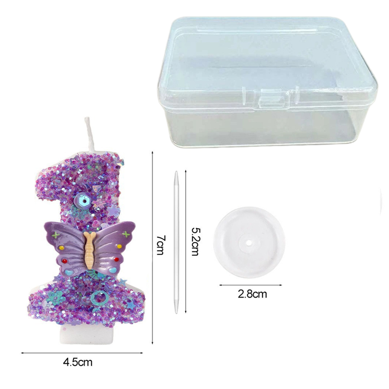 Purple Butterfly Number 0-9 Bi - Candle Supplies Luxury ulasan dan harga