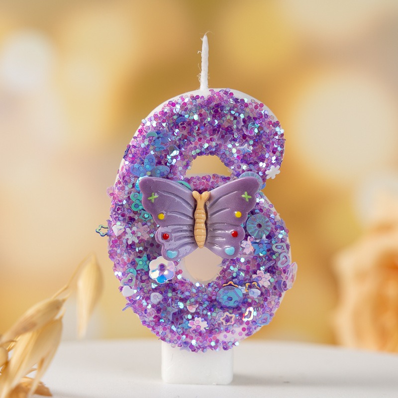 Purple Butterfly Number 0-9 Bi - Candle Supplies Luxury ulasan dan harga