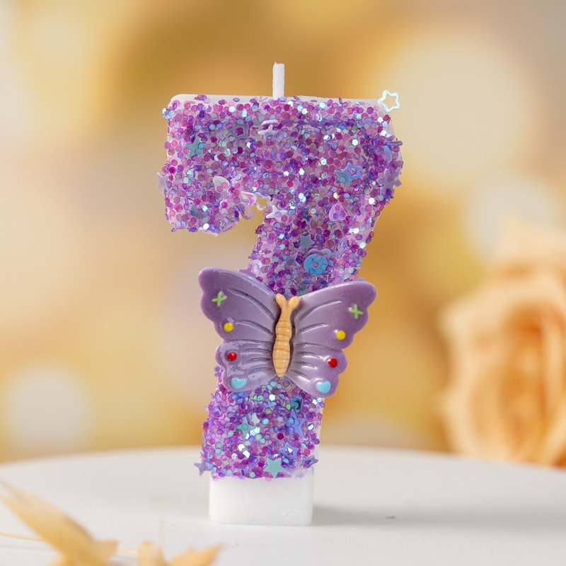 Purple Butterfly Number 0-9 Bi - Candle Supplies Luxury ulasan dan harga