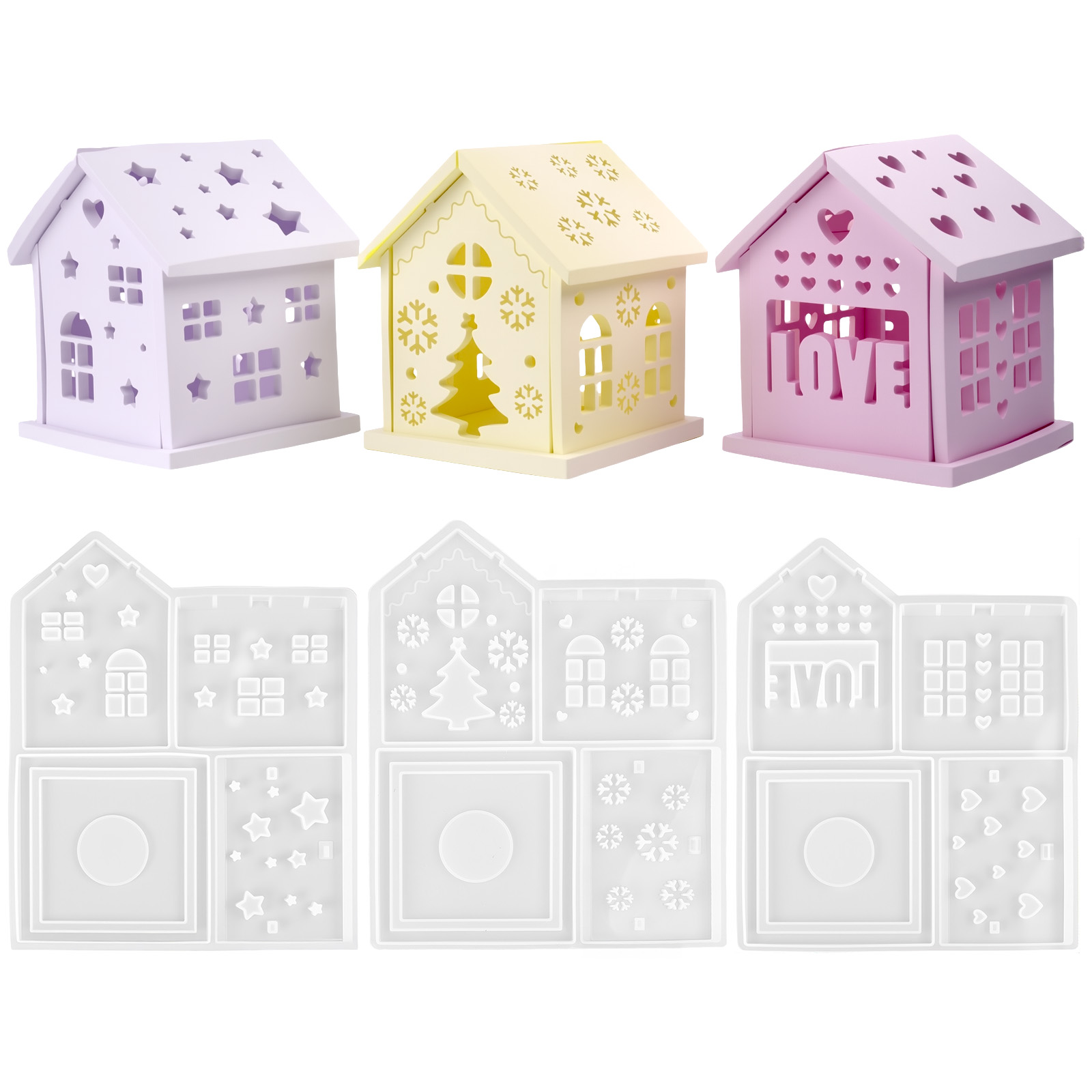 3D House Silicone Mold DIY Chr - Candle Holder Supplies ulasan dan harga