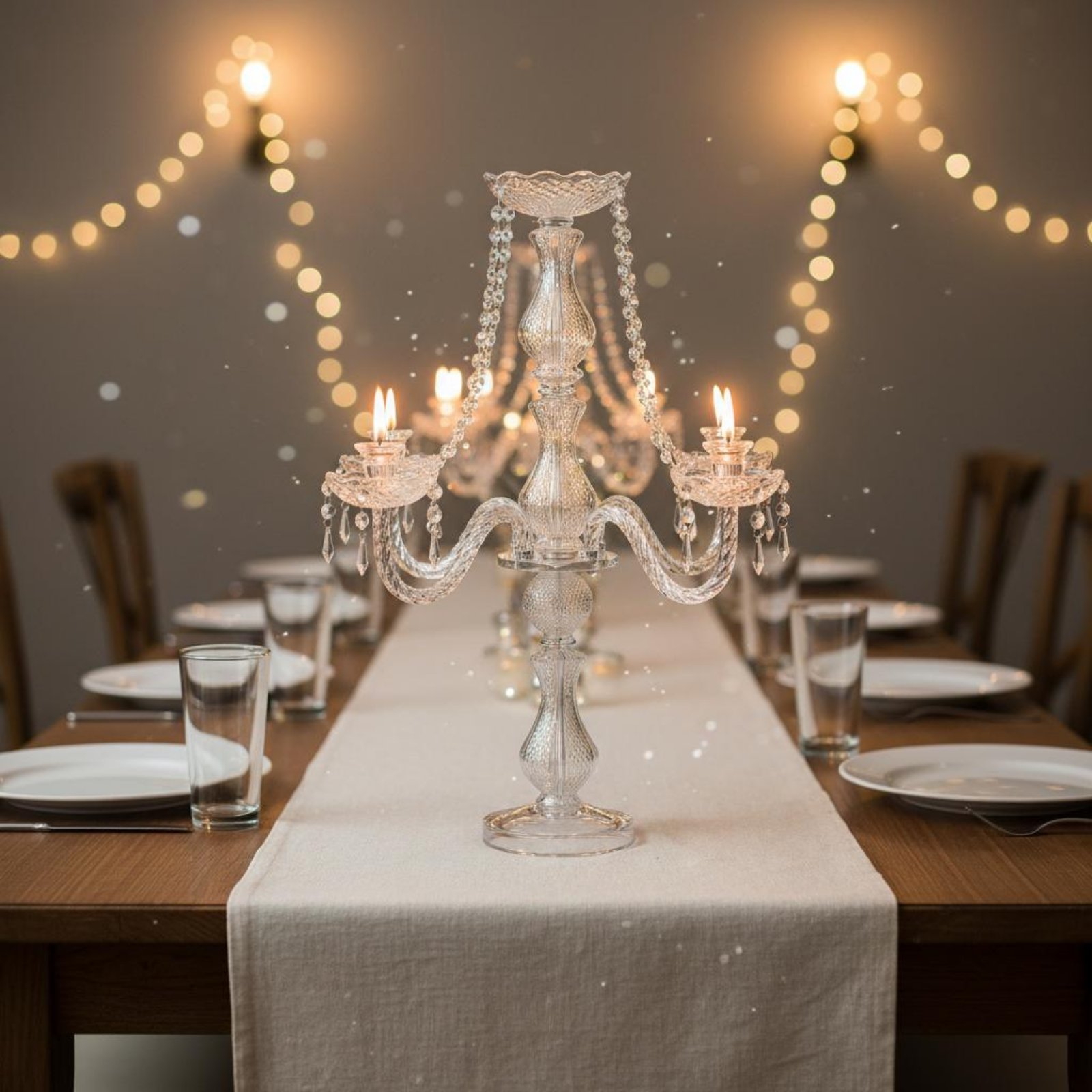 Crystal Candelabra Elegant Wed - Candle Holder Supplies ulasan dan harga