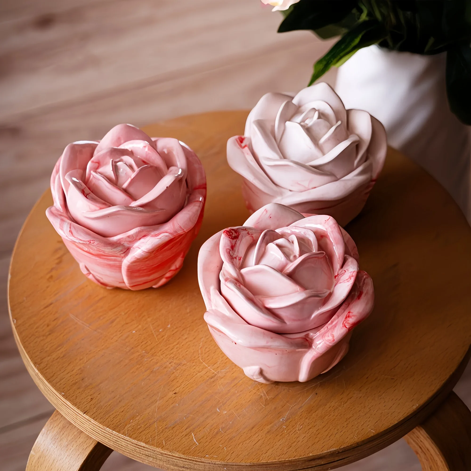 2-Piece Set Rose Shaped Silico - Candle Holder Supplies ulasan dan harga
