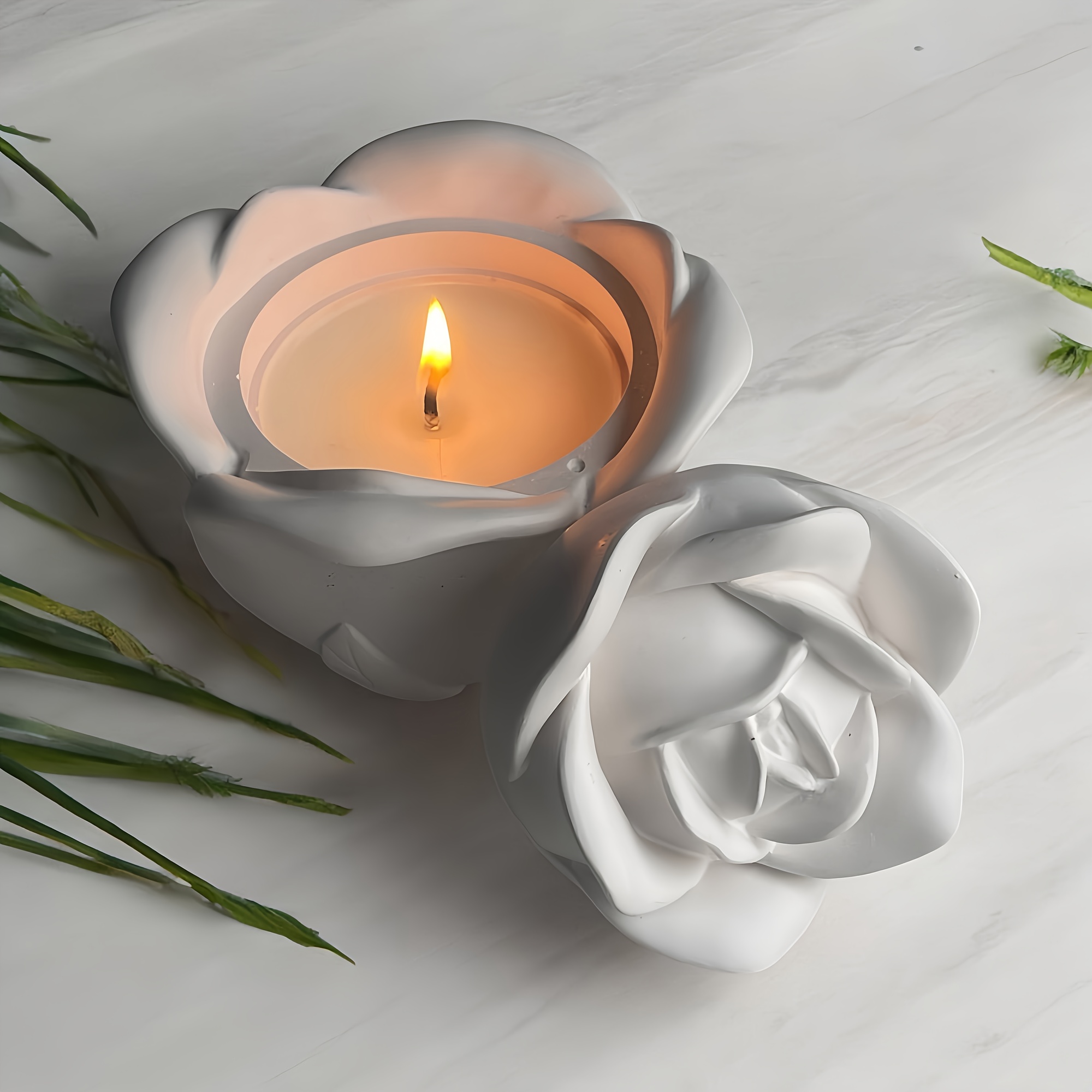 2-Piece Set Rose Shaped Silico - Candle Holder Supplies ulasan dan harga