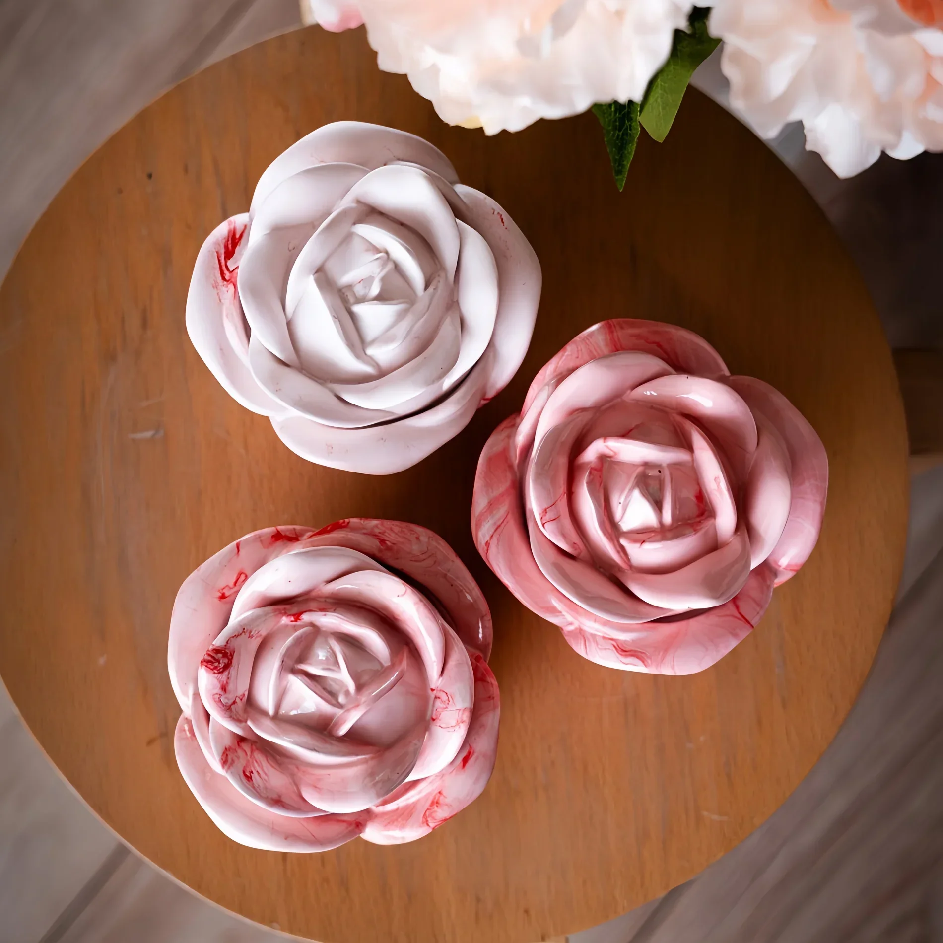 2-Piece Set Rose Shaped Silico - Candle Holder Supplies ulasan dan harga