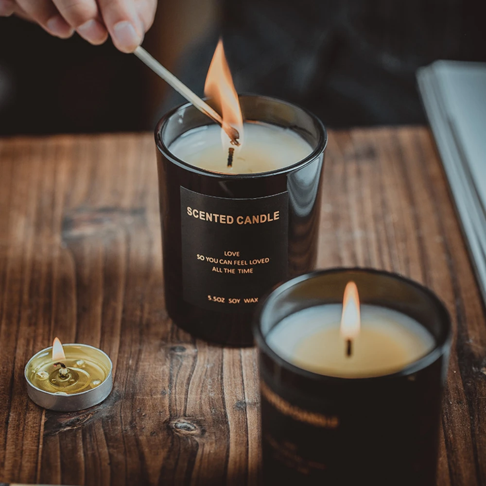 Luxury Glass Candle Jar Black  - Candle Supplies Luxury ulasan dan harga