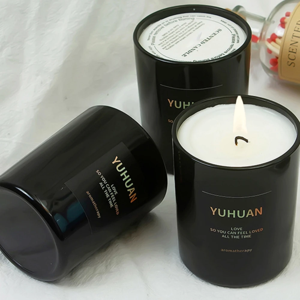 Luxury Glass Candle Jar Black  - Candle Supplies Luxury ulasan dan harga